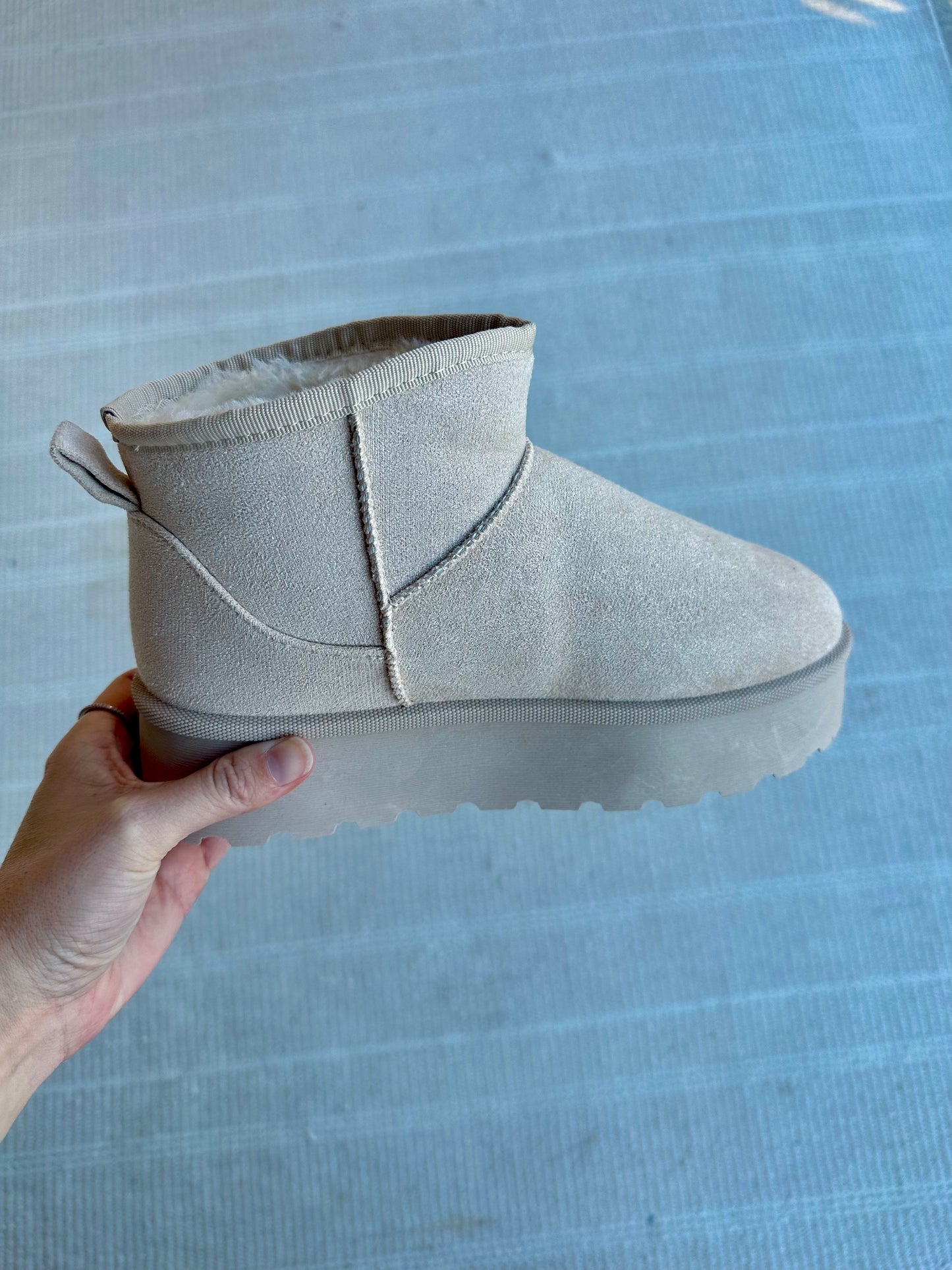 brandy platform booties - oatmeal