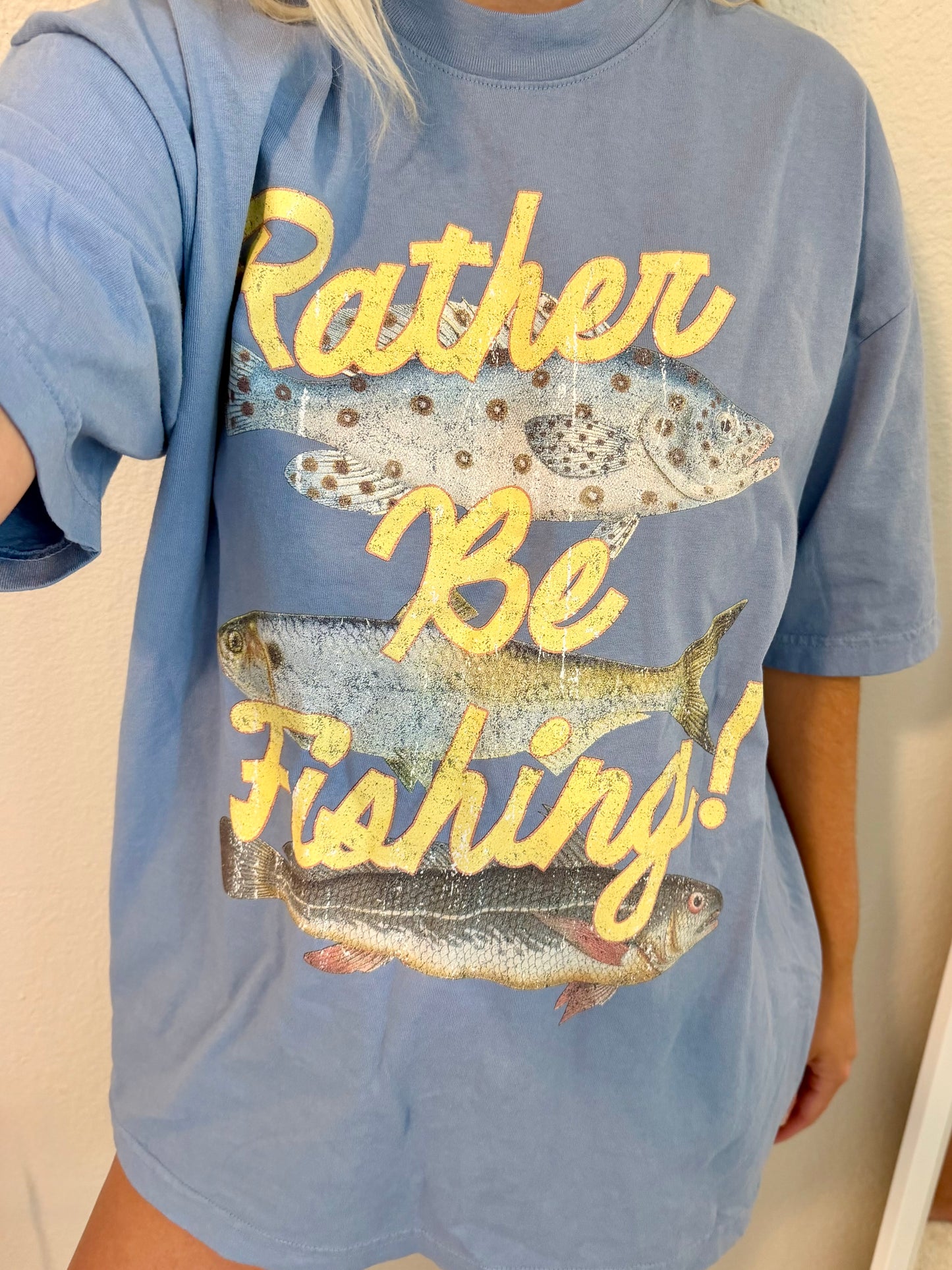 rather be fishing tee