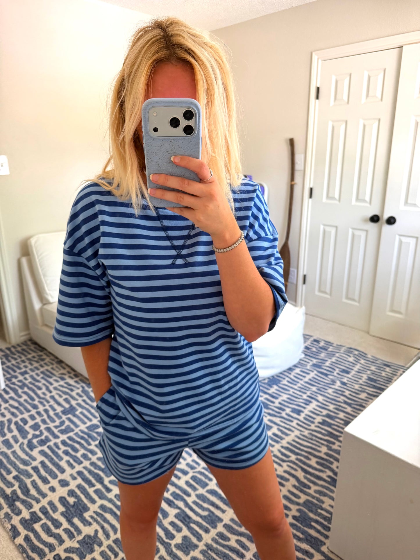 blue bayou striped set