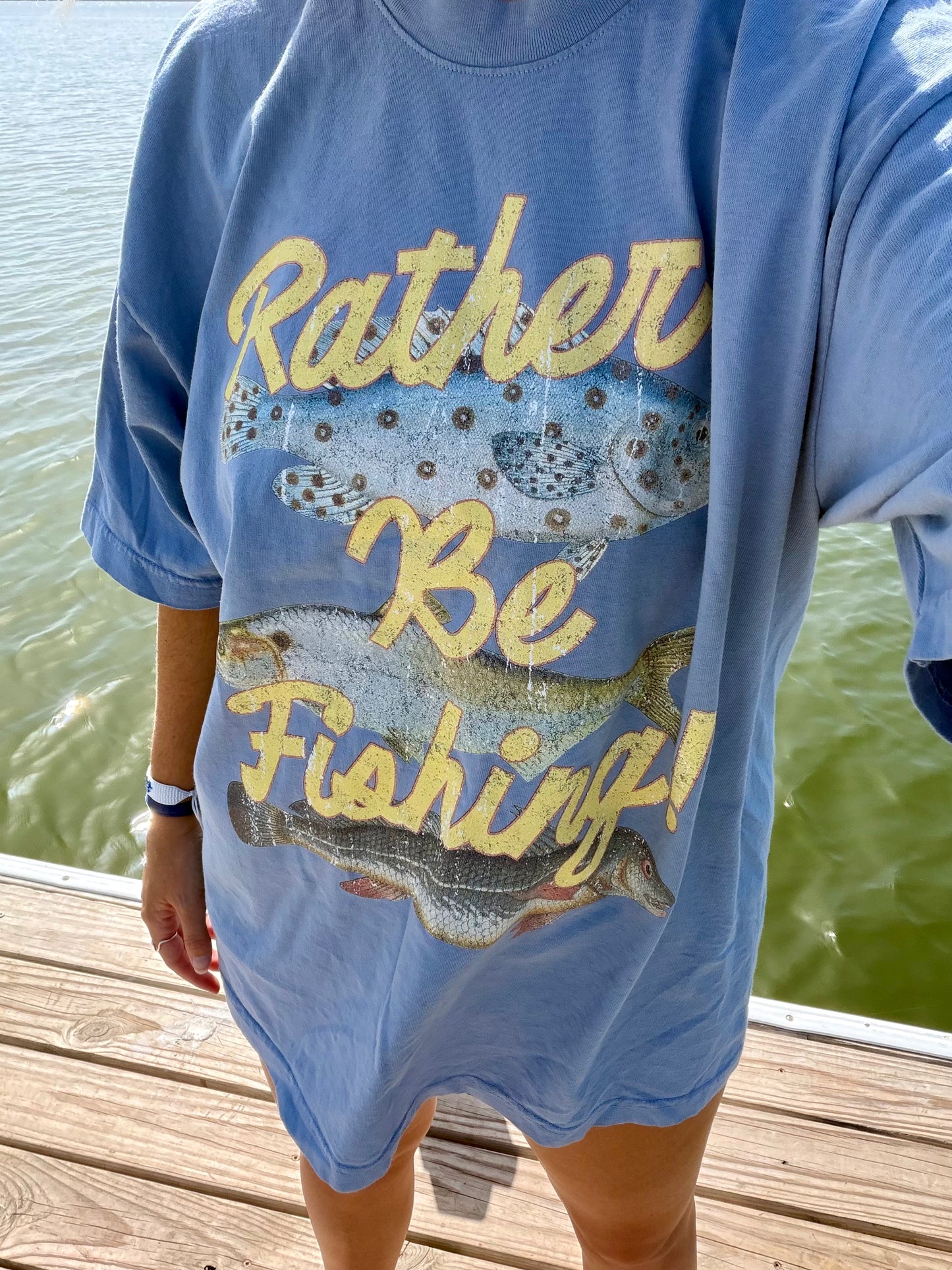 rather be fishing tee